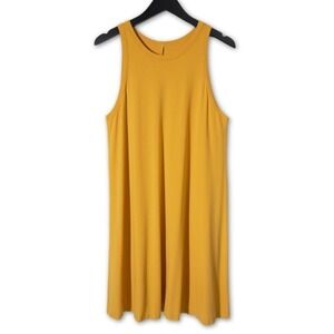 A New Day Tank Dress‎ Womens XL Yellow Sleeveless Rayon Business Casual Midi